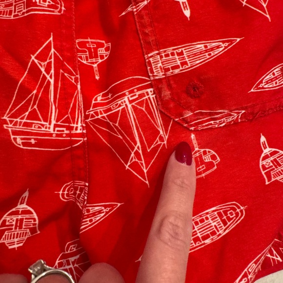 Janie and Jack Red Nautical Print Swim Shorts - Picture 5 of 5
